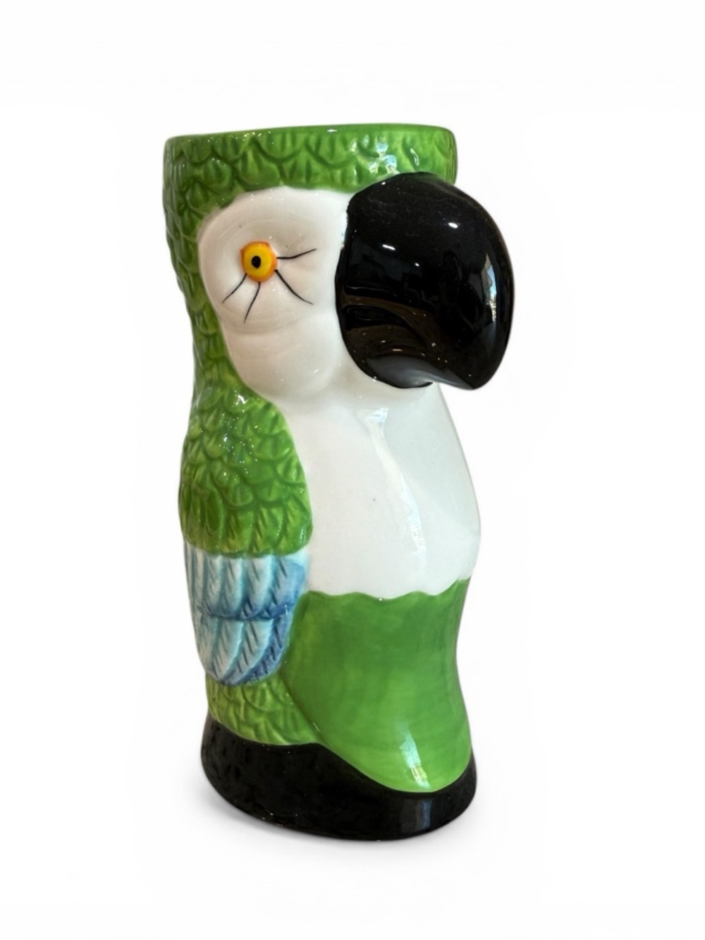 MACAW TIKI MUG ceramic cocktail cup 16oz Barconic 7" green parrot tropical NEW
